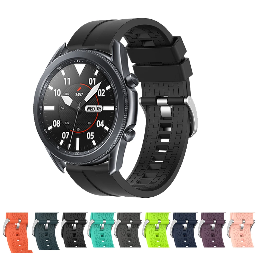 

For Samsung galaxy watch 3 45mm Strap watchbands Sport Bracelet 22mm Silicone Watch band For galaxy watch 46mm/Gear S3 Correa