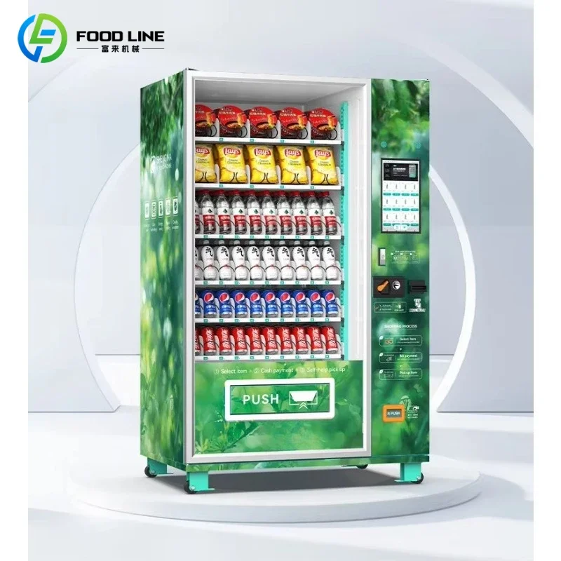 Southeast Asia Snack Drink Combo Vending Machine Soft Drink Food Vending Kiosk Cash Card QR Code Payment