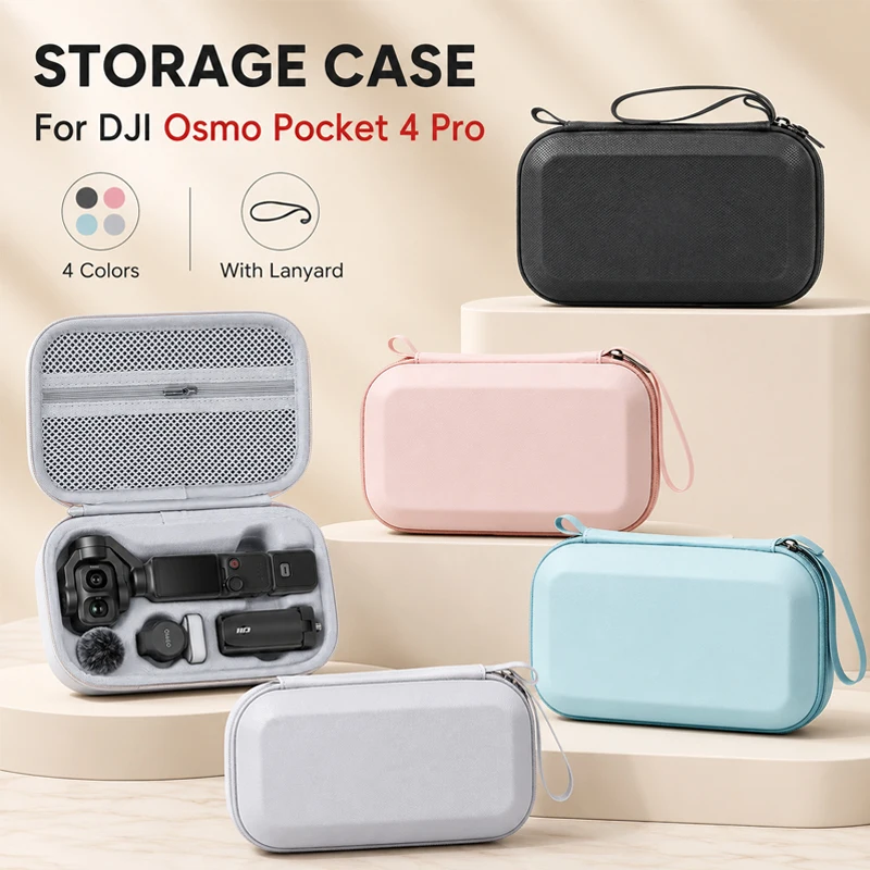 Für DJI Pocket 4 Pro Hülle Tragbare PU-Leder Hartschalen-Tragetasche Stoßfeste Aufbewahrungsbox Handheld-Gimbal-Kamera-Zubehör
