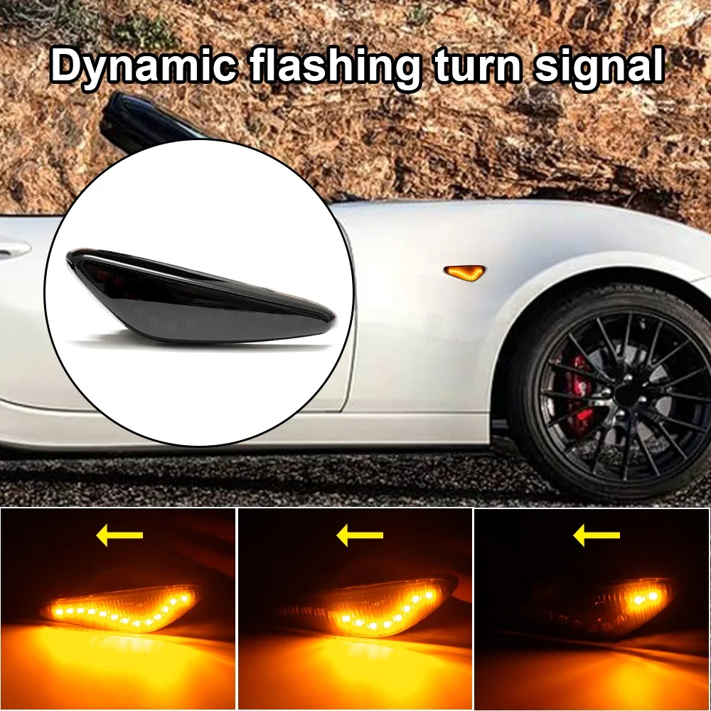 Side Marker LED Dynamic Turn Signal Light For Nissan Lafesta Highway Star For Fiat 124 Spider For Mazda 5 Premacy CW MX-5 RX-8
