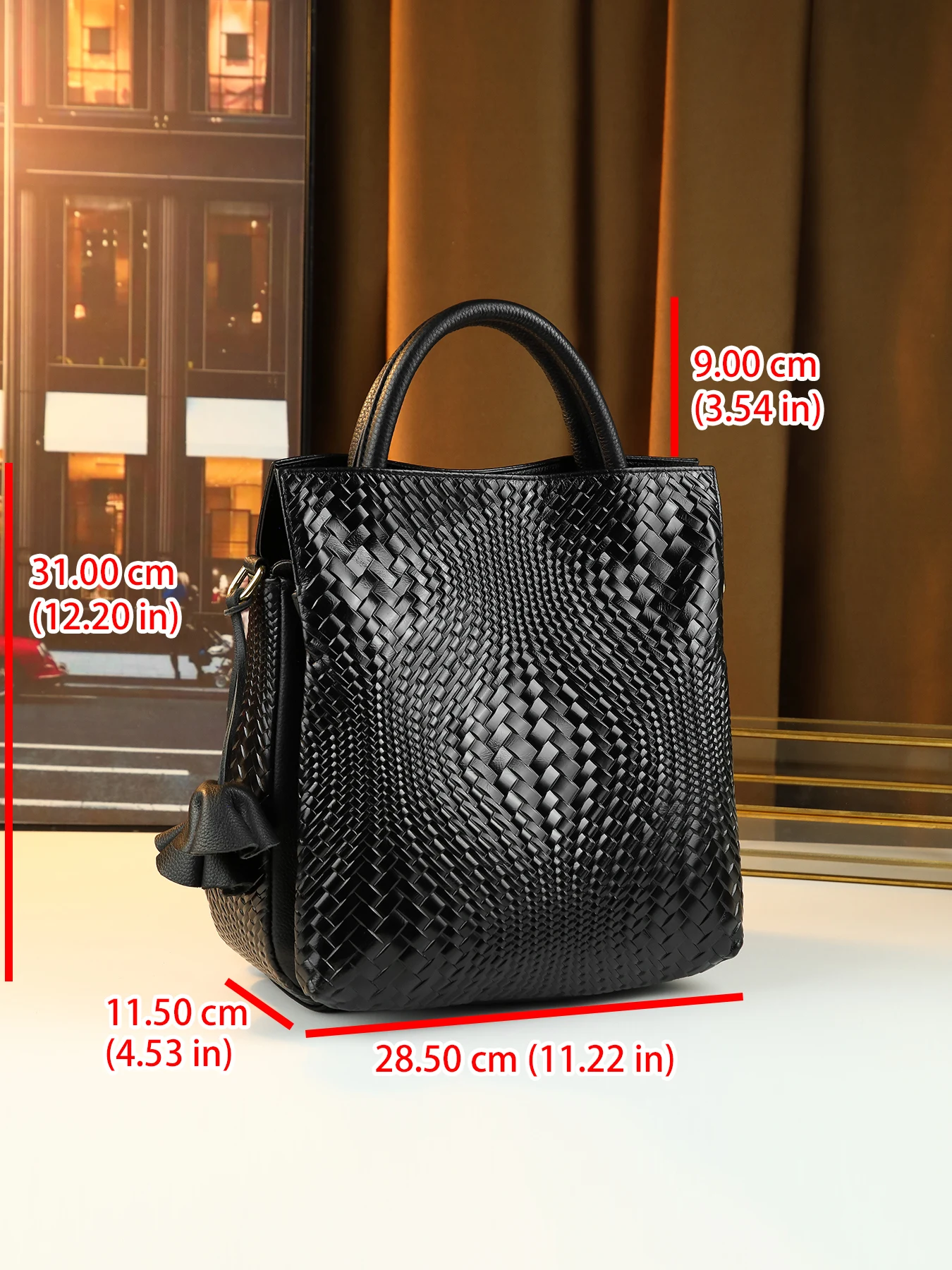 Europe and the United States cross-border new fashion woven pattern women's leather handbag leisure travel large-capacity bag