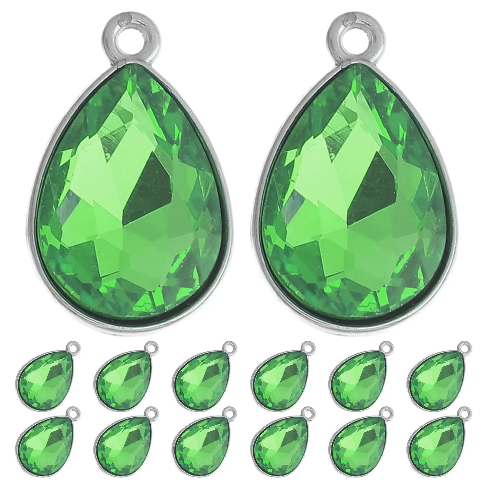 

20 шт. стеклянных подвесок в форме капли из цинкового сплава, шармы-капли для изготовления ювелирных изделий, для самостоятельного изготовления серег, браслетов, ожерелий, для вечеринок
