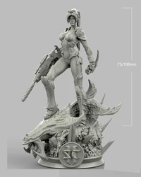 1/24 75mm 1/18 100mm Resin Model Kits Future Female HunterFigure Unpainted No Color RW-624