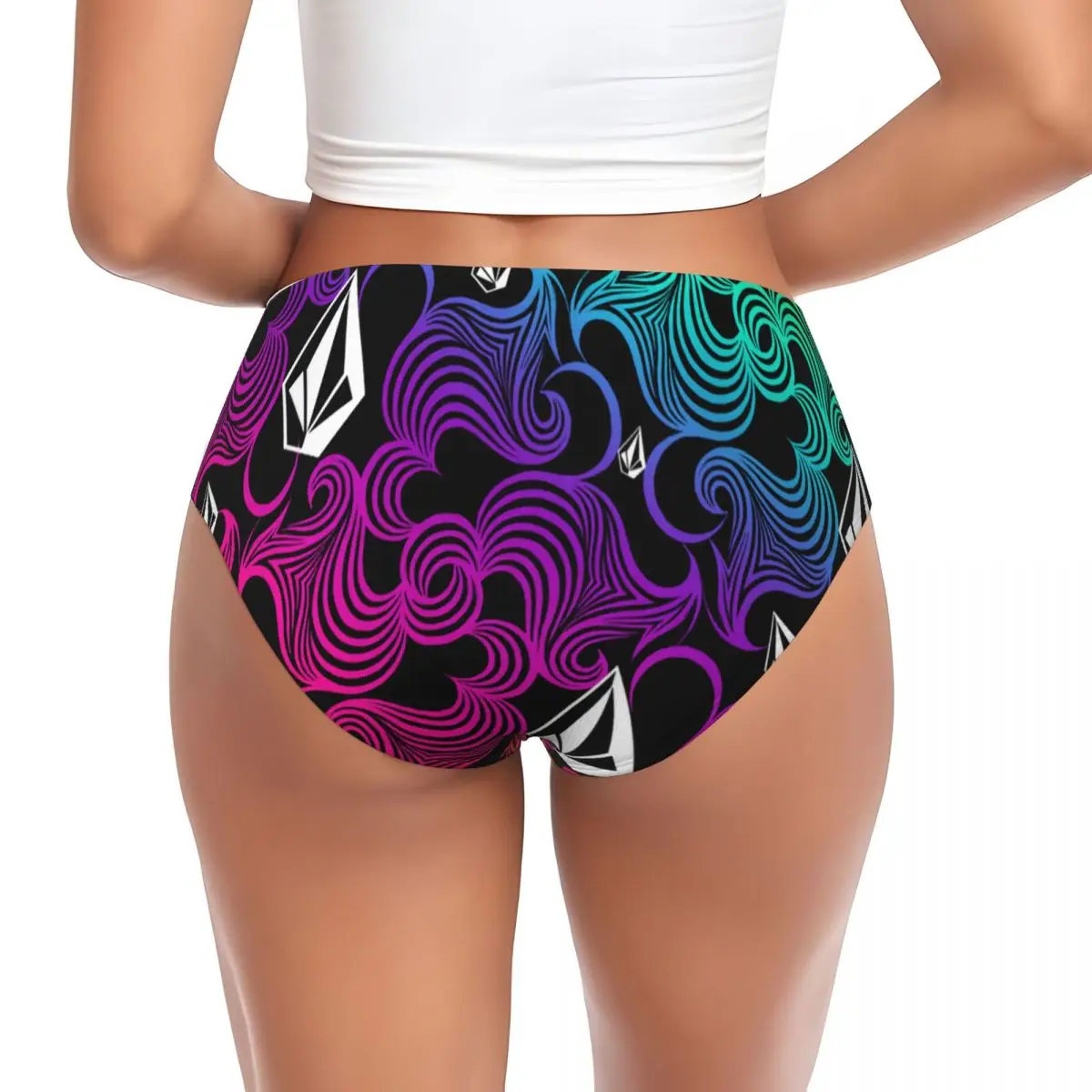 Custom Volcoms Symbol Briefs Underwear Women Comfortable Stretch Panties