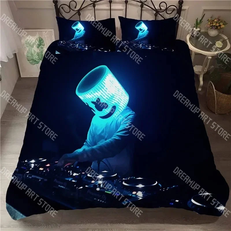 Electric music festival Duvet Cover 3D Exquisite Cartoon Marshmello Bedding Set Comforter Bed Youth Home Decor Kids Boys Gift