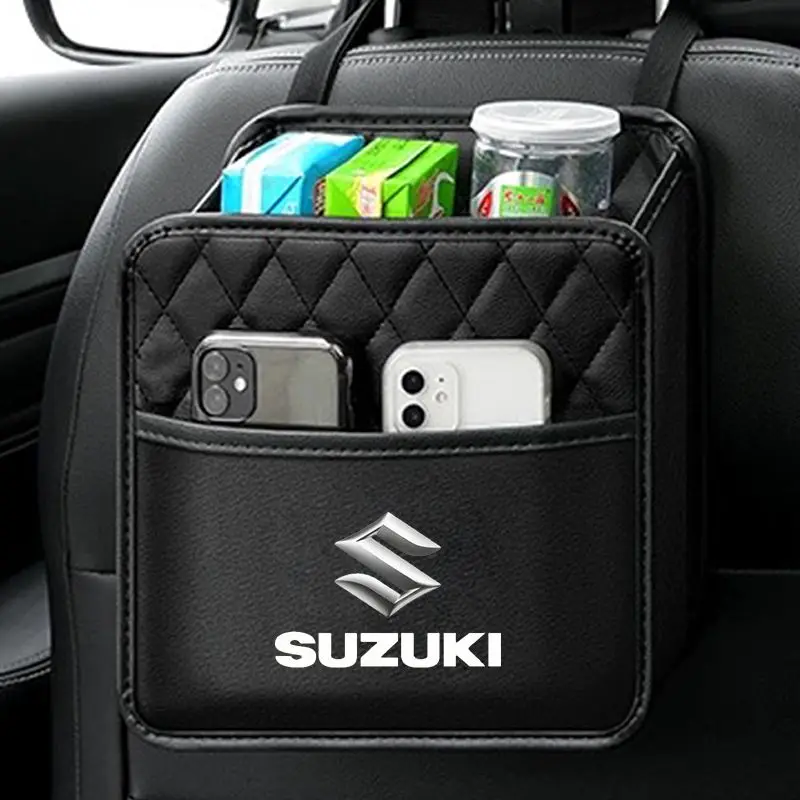 

1Pcs Car Seat Storage Bag Leather Storage Bag Accessories For Suzuki S-Cross Swift SX4 Vitara Jimny Grand-Vitara Alto Ciaz Lgnis