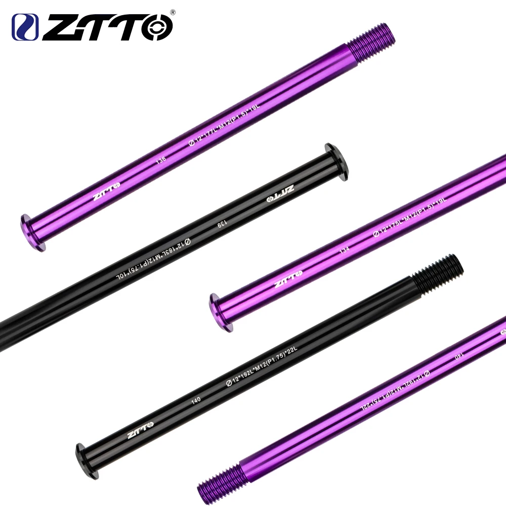 ZTTO Bicycle Thru axle Lever 12x142 12x148mm MTB Road Bike Rear Hub QR Skewer 12mm Wheel Axis Shaft P1.5 P1.75 Thru Axle Rod