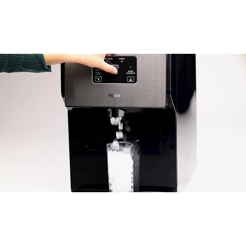 Self Dispensing Countertop Nugget Ice Maker, Crunchy Pebble Sonic Ice Maker's Produces Max 30 lbs of Nugget Ice per Day