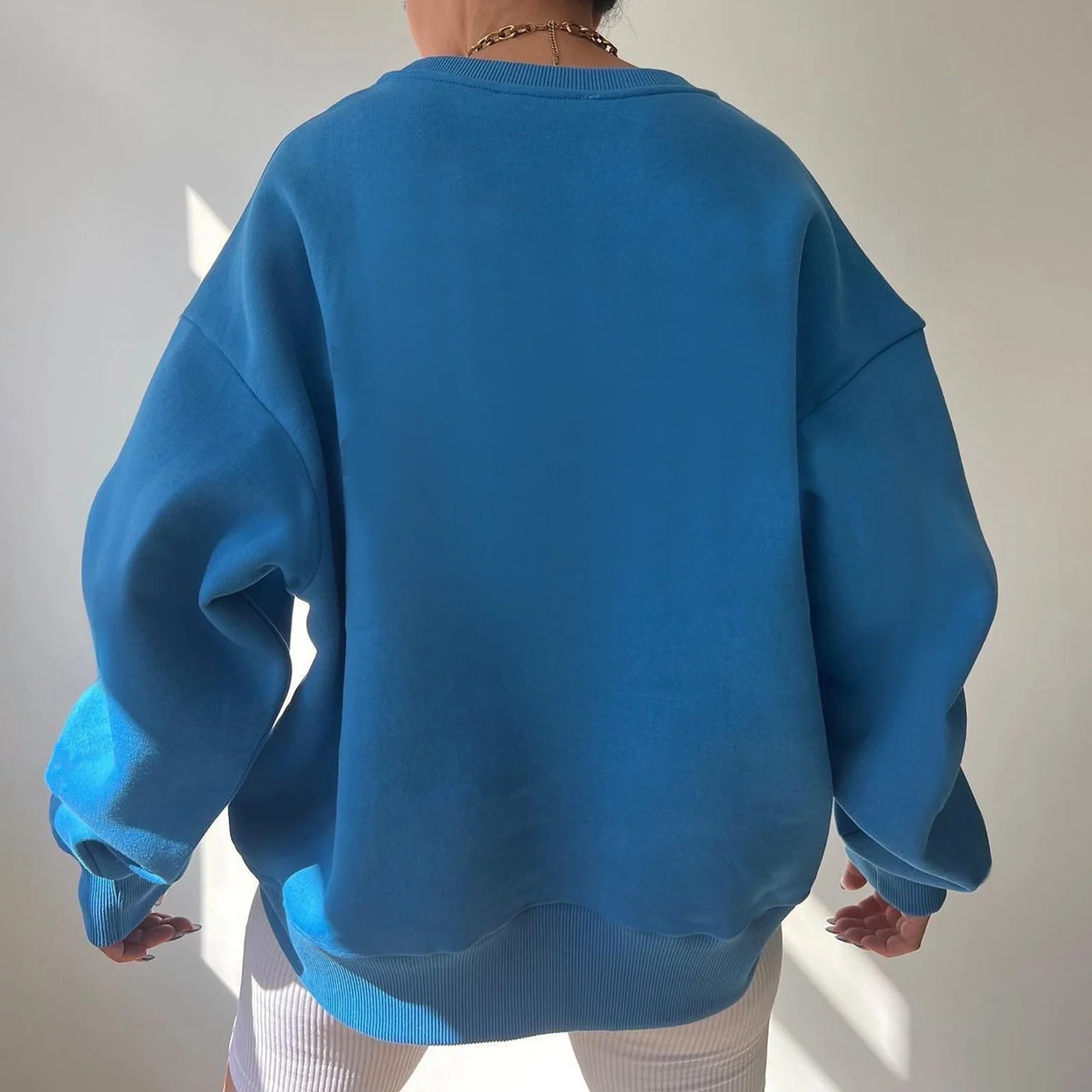 المرأة عادية كم طويل البلوز ، السيدات فضفاض البلوز ، نمط الطباعة ، Crewneck البلوز ، الكبار الموضة ، الربيع ، الخريف