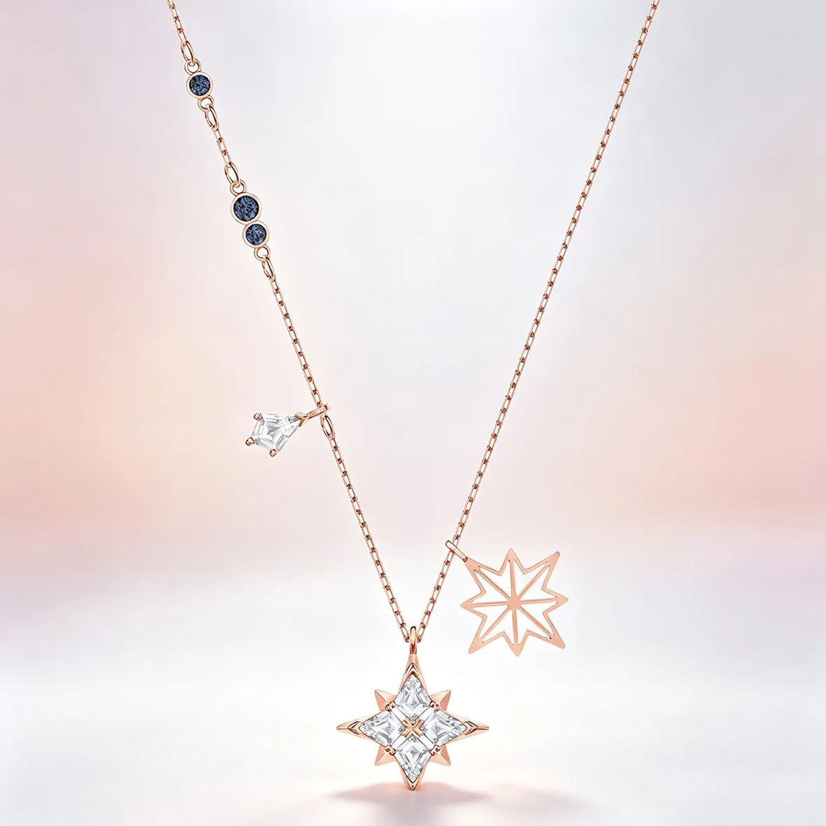 Trendy Multicolour Crystal Butterfly Feather Statement Necklace