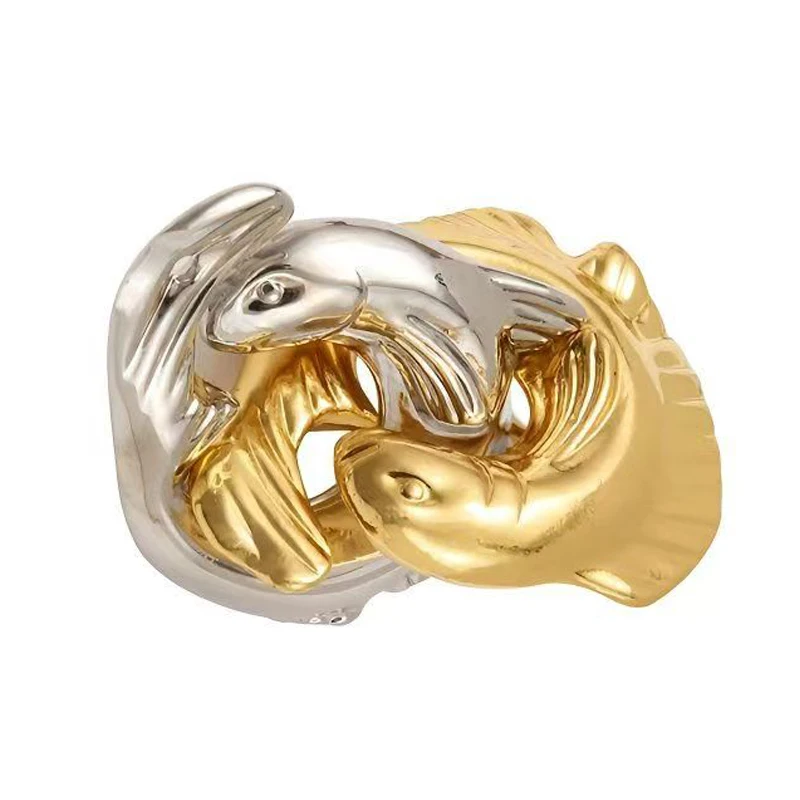 Disentanglement Ocean Two Fish Metal Puzzles IQ Logic Training Brain Teaser Mind Challenge Educational Toys For Kids Adults