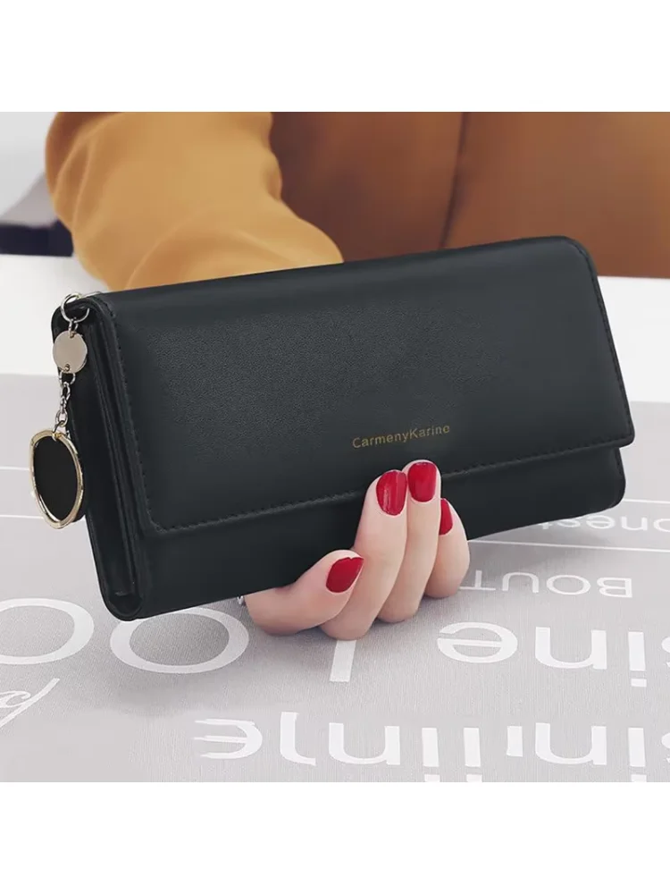 Fashion Women PU Leather Long Wallets Multi-functional Fold Purse Fresh Female Clutch Card Holder