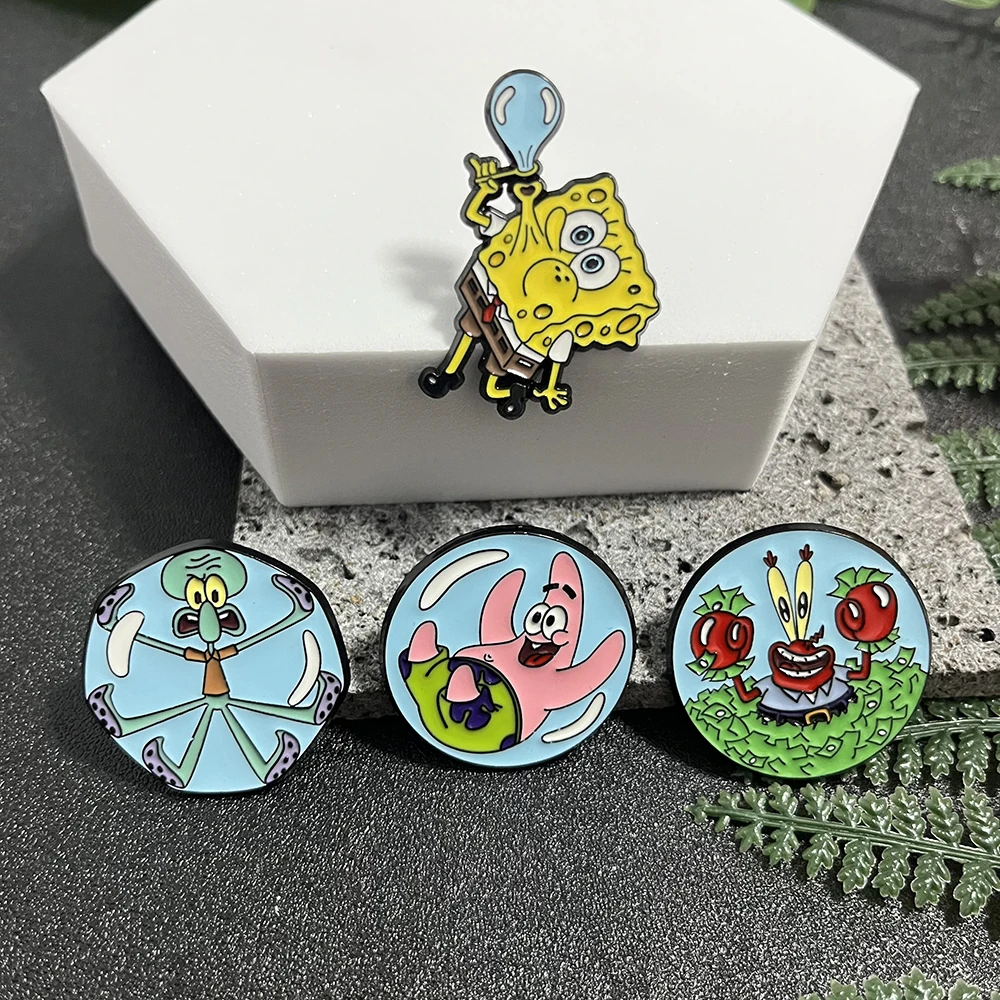 Épingles à revers en émail avec personnage de dessin animé, Badges de collection pour enfants, bijoux cadeaux mignons pour enfants, décoration de sacs à dos, 4 pièces
