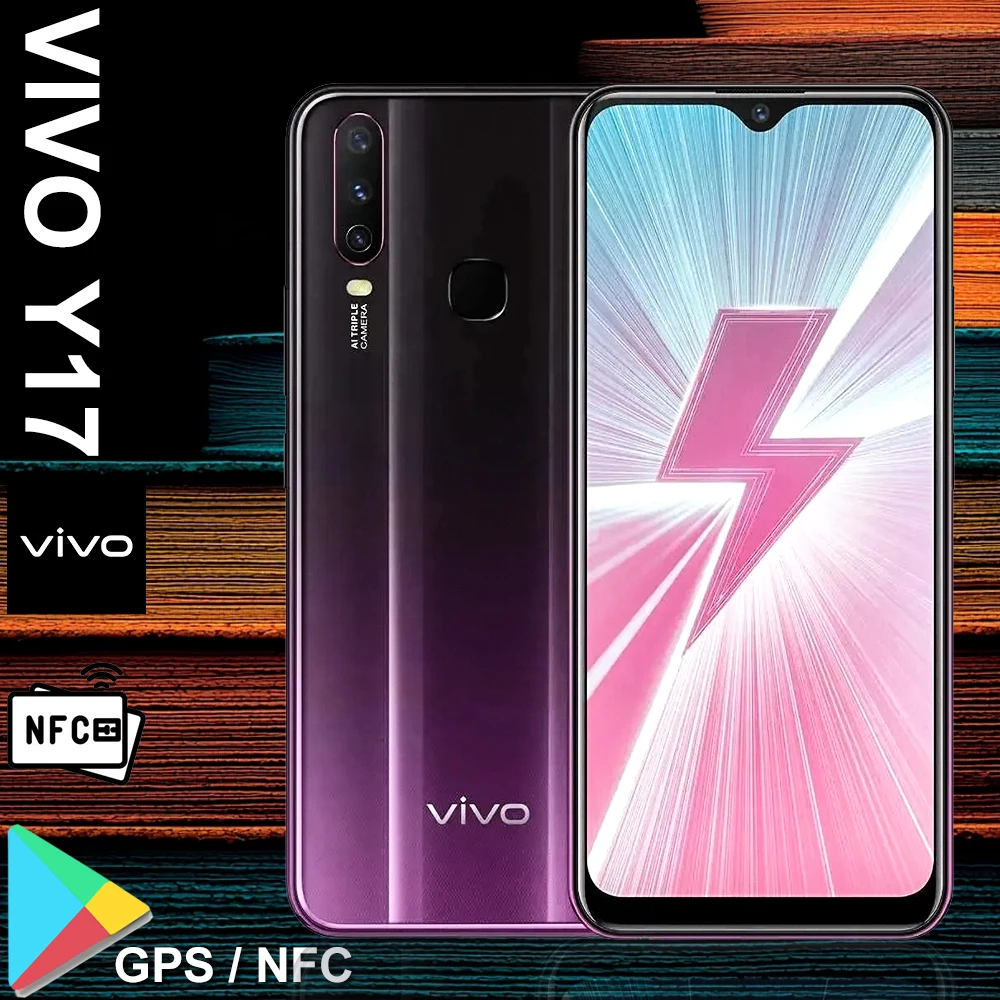 VIVO Y17 fashion smart 4G mobile phone/dual sim dual standby dual Nano-SIM card+microSD slot design 8GB+256gb memory and storage