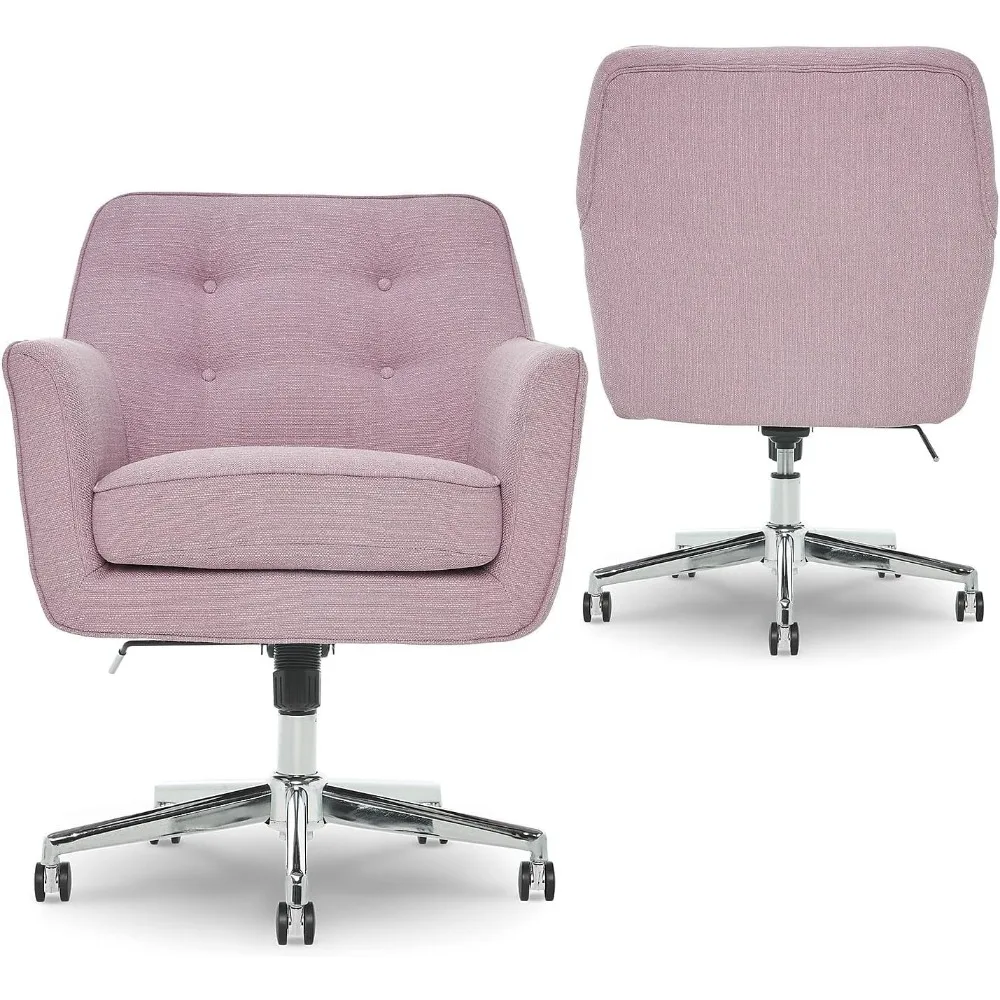 Ashland-Silla de oficina moderna, elegante sillón de escritorio con respaldo medio, cojín de espuma de memoria, cómodo sillón con ruedas