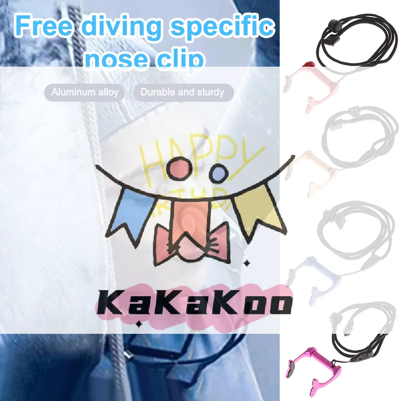

Профессиональные водонепроницаемые пробки для носа из алюминиевого сплава для фридайвинга и плавания с ремешком для защиты от потери для взрослых, тренировок по дайвингу для начинающих