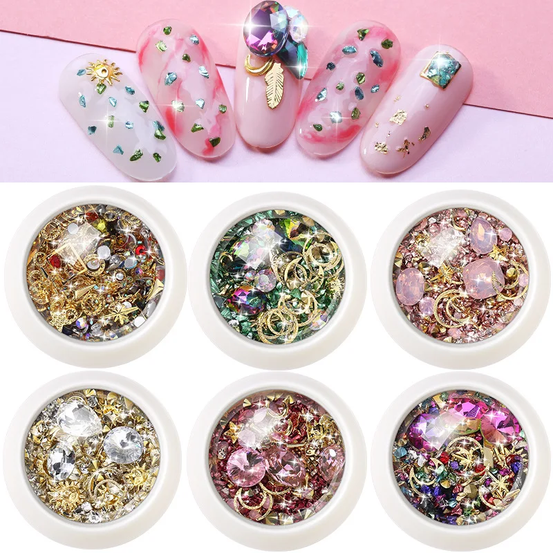 

2023 New Nail Art Jewelry Diamond Jewelry Nail Rhinestone Set Rivet Nail Sticker Nail Art 6 Types