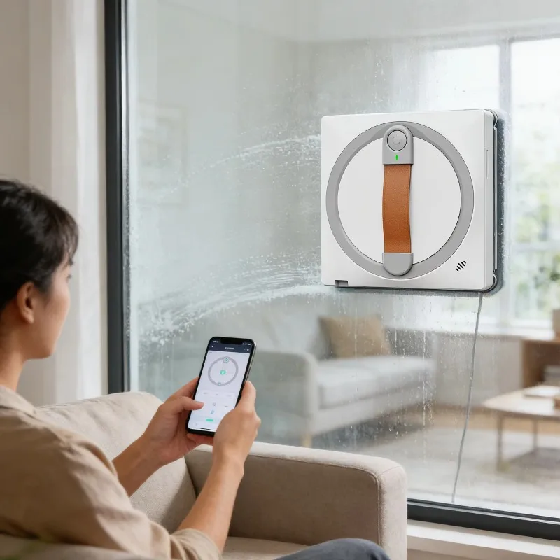 Airo Automatic Intelligent Window Cleaning Robot Outdoor Use Rechargeable Voice APP Control Brushless Motor Antibacterial