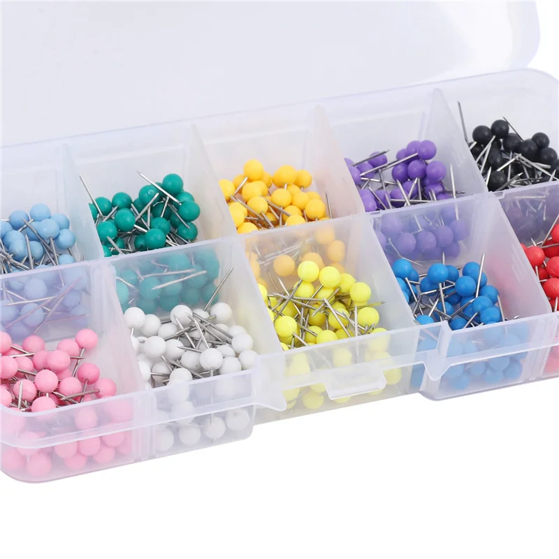 

Portable Map Tacks Push Pins Plastic Head With Steel Point, 4Mm, 5000 Pieces