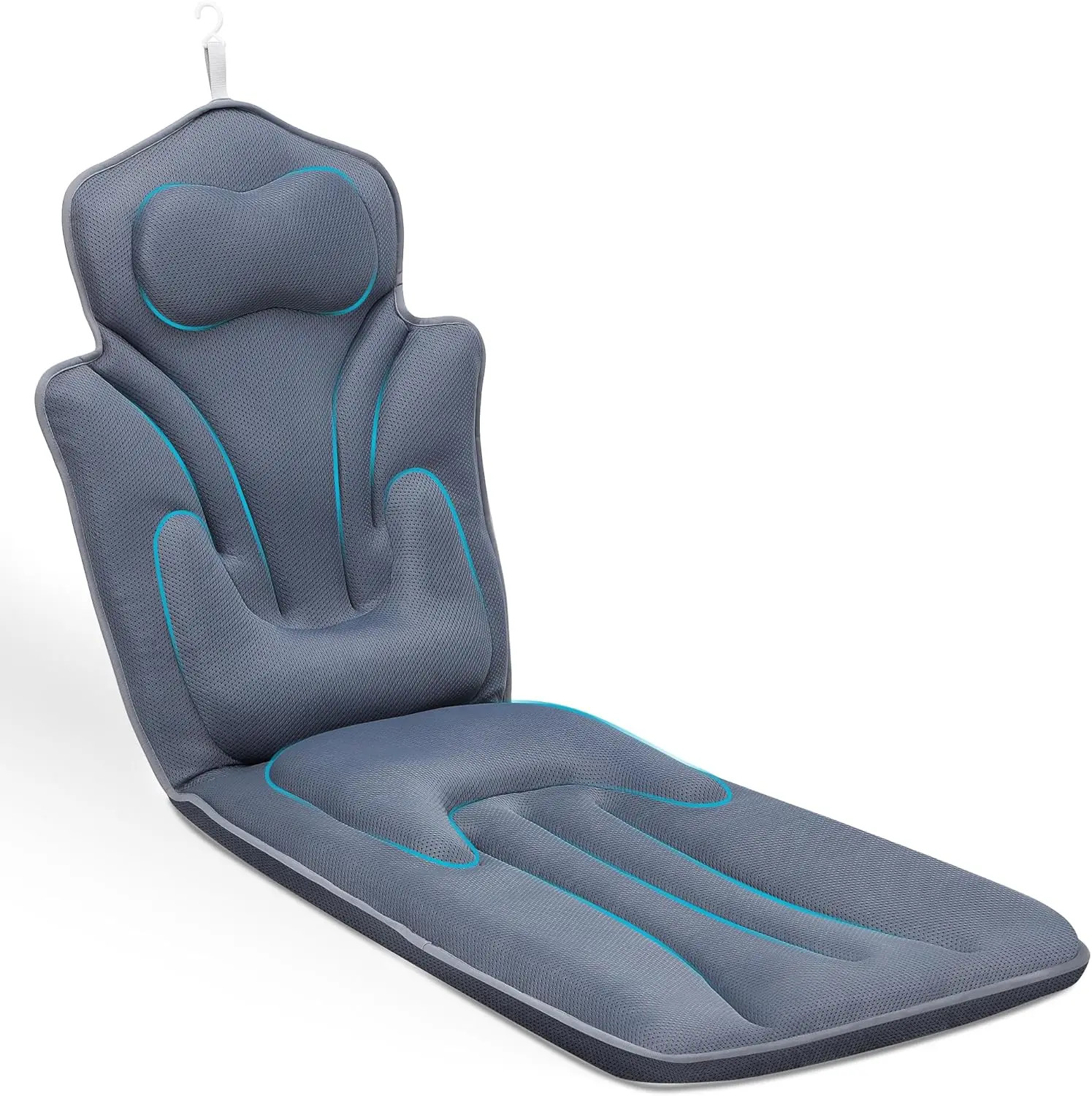 

Ergonomic Full Body Bath Pillow for Bathtub, 5D Luxury Spa Cushion with 114 Non-Slip Suction Cups, Extra Long Thick Bath Pillow