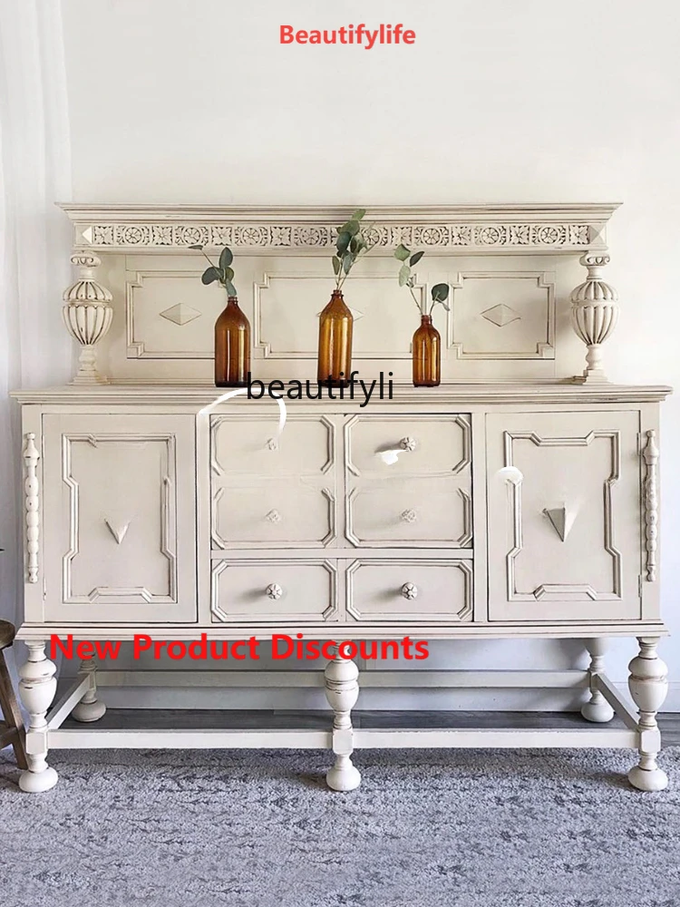 

X188 New Classical Storage Solid Wood Chest of Drawers Simple Living Room Bedroom Hallway Storage Multifunctional Cabinet