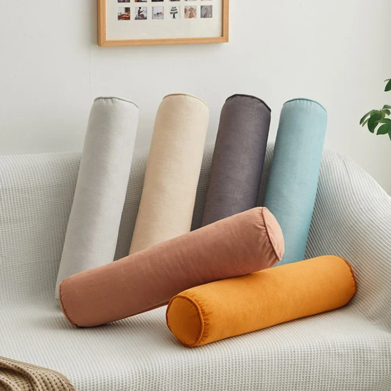 Cylindrical Cushion Case Bed Sleeping Waist Cushion Cover Soft Long Comfortable Pillow Case Neck Bolster Pillow Roll Headrest