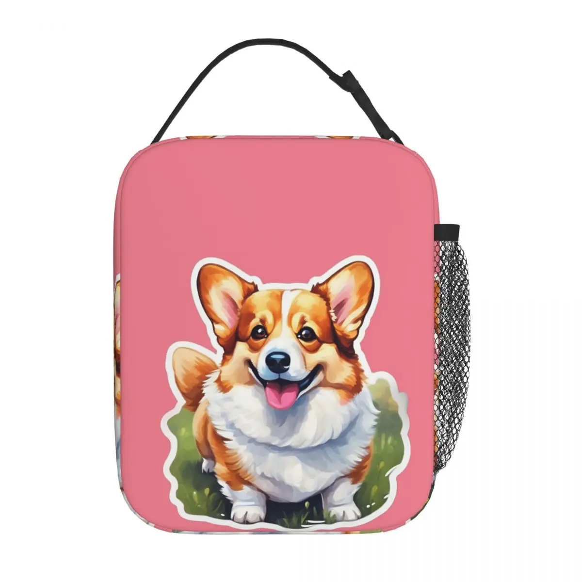 Corgi Watercolor Insulated Lunch Bag for Women Kids Leakproof Food Boxes Thermal Lunch Box Tote