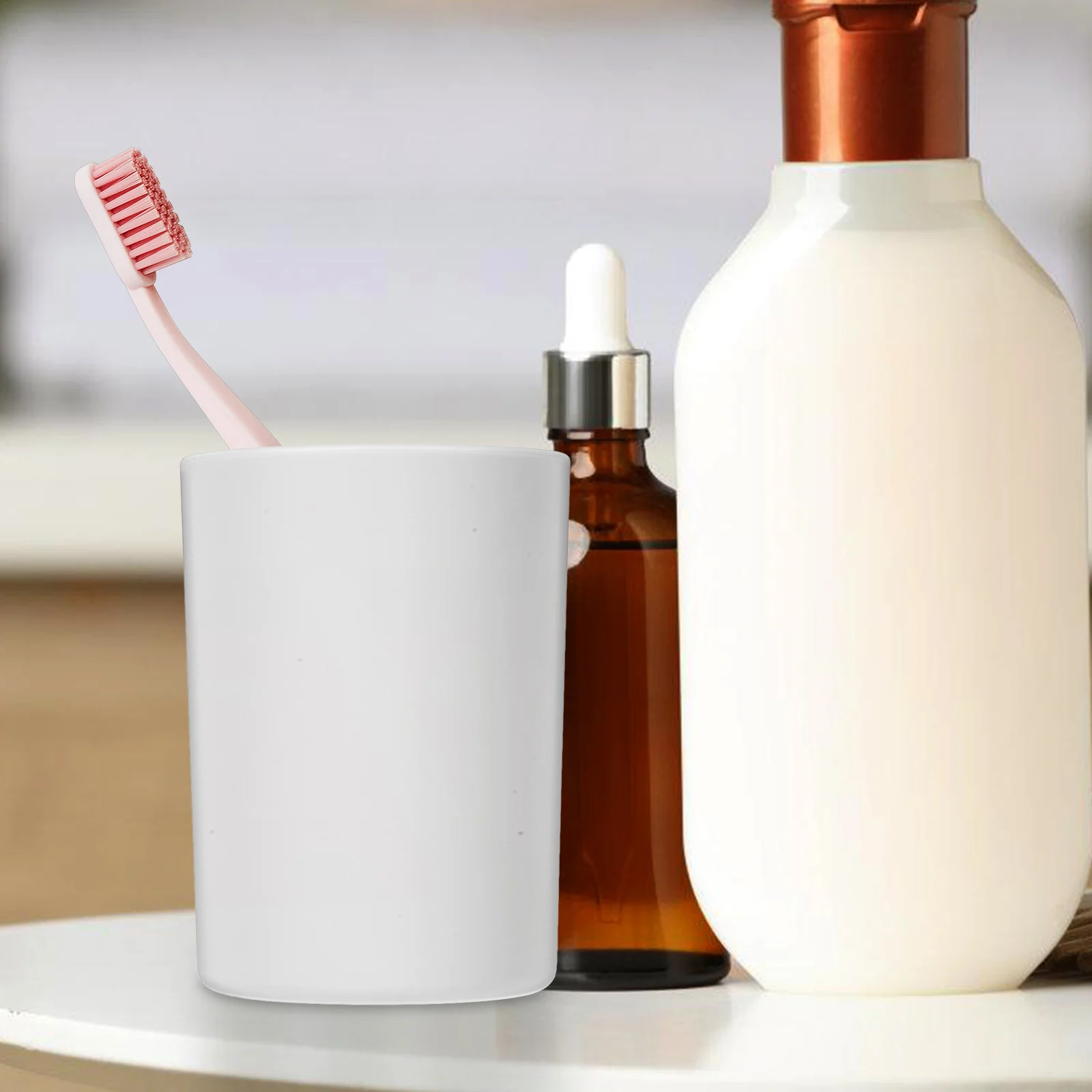 

2Pcs Toothbrush Mouthwash Cups Reusable Unbreakable Lightweight for Travel Bathroom Toothpaste Holder Modern Storage