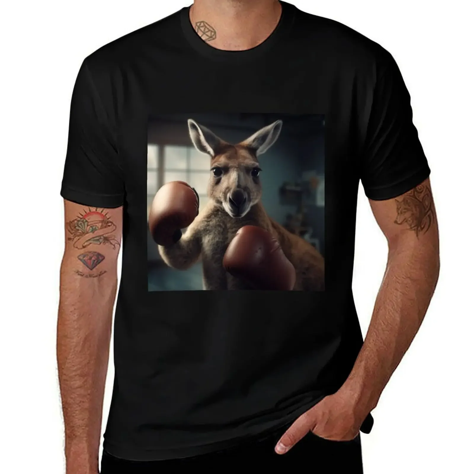 

boxer kangaroo T-Shirt blanks street wear men t shirts high quality