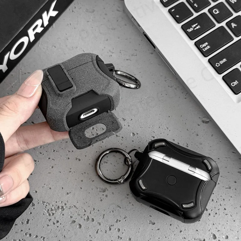 Funda Magsafe 2026 para AirPods 5, Funda de Carga Inalámbrica para Auriculares, Funda de TPU+PC para AirPods Pro 3, para AirPods 4/5 con Soporte para Teléfono