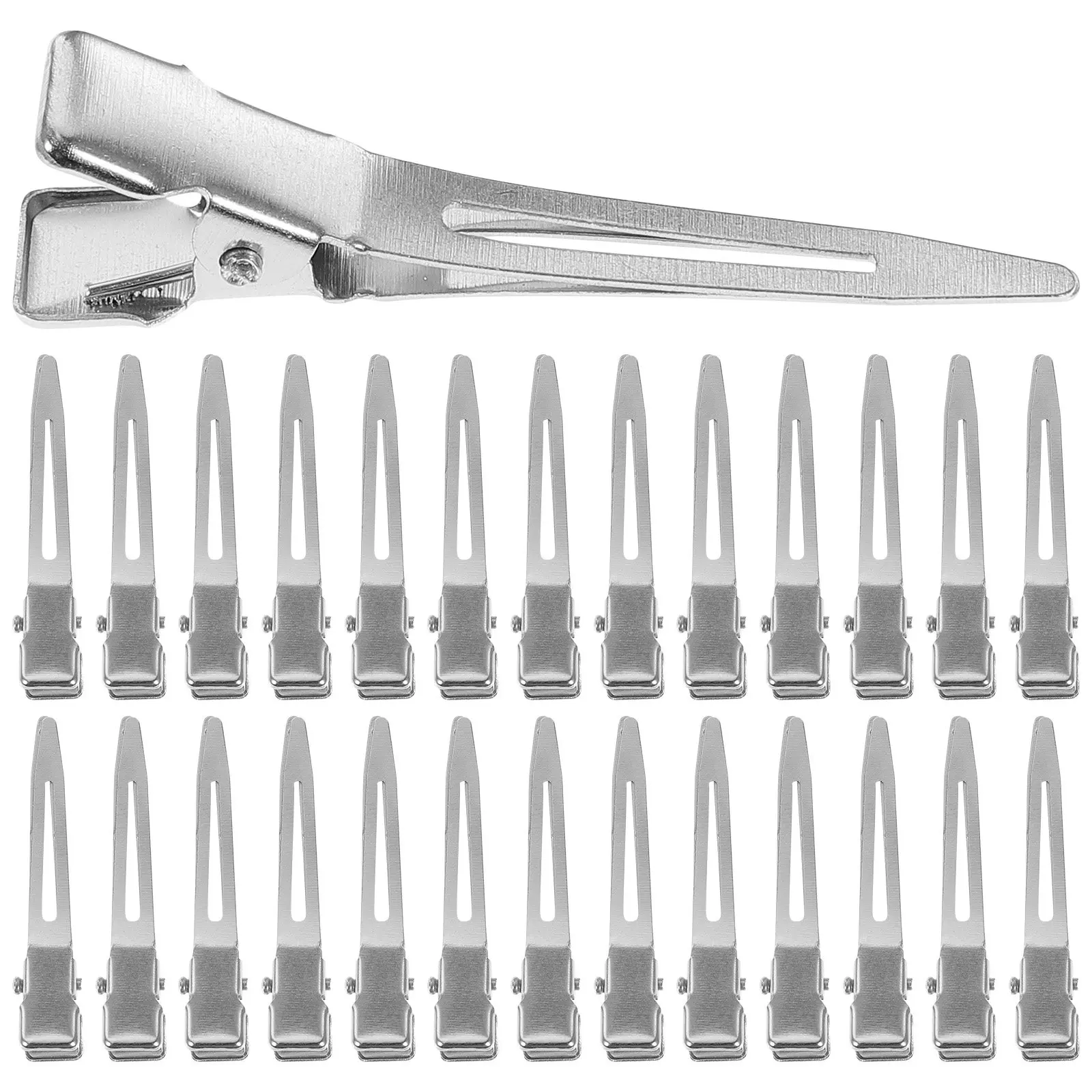 50Pcs 45Mm Single Prong Metal Alligator Clips Nickel Plated Rust Resistant Smooth Surface for Salon Home DIY Hair Bows Pin Curls