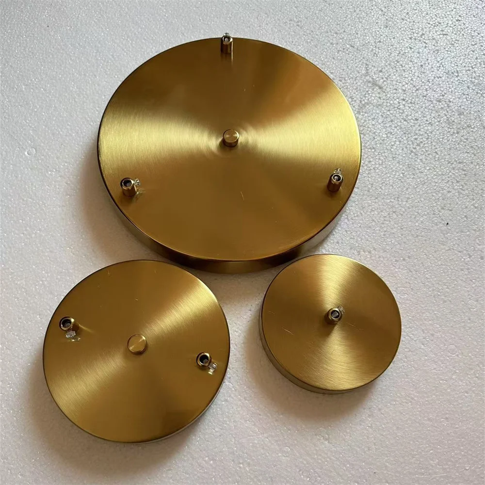 DIY 10/15/20/25/30cm Brass Gold Ceiling Plate Wall Sconce Base Vintage Pendant Lamp Disc Base Ceiling Canopy+Lock Wire Lamp Base