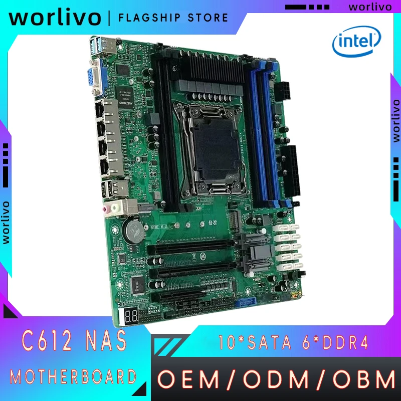 4X2.5Ge 6Xddr4 Up To 384G 10Xsata Raid Fan Cpu 6 Ram Slot Ddr4 Nas Kits 10 Sata Raid Micro Matx Computer Motherboard 2011-Matx