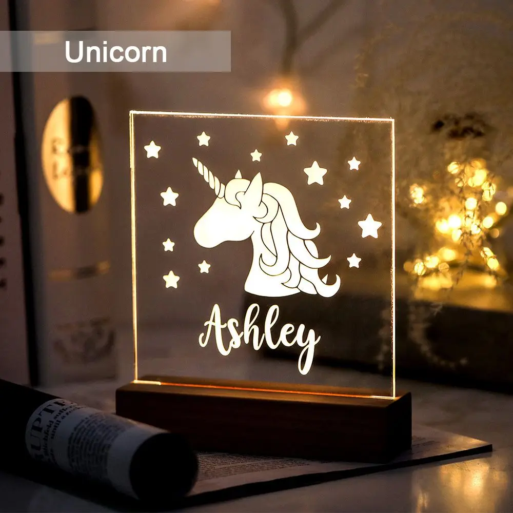 Customizable Acrylic LED Night Light with Family Names Perfect Gift for Family Bonding