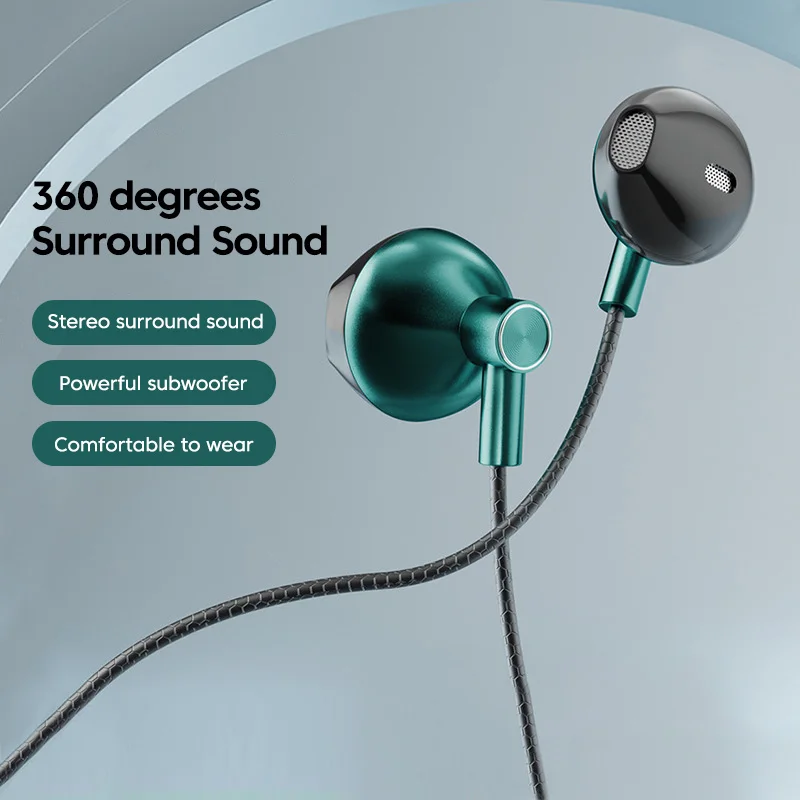 OLAF Type-c Earphone 3.5MM Headphone Berkabel Headset In-Ear Earbud Gamer dengan Mikrofon HD Earphone Panggilan untuk Ponsel Xiaomi