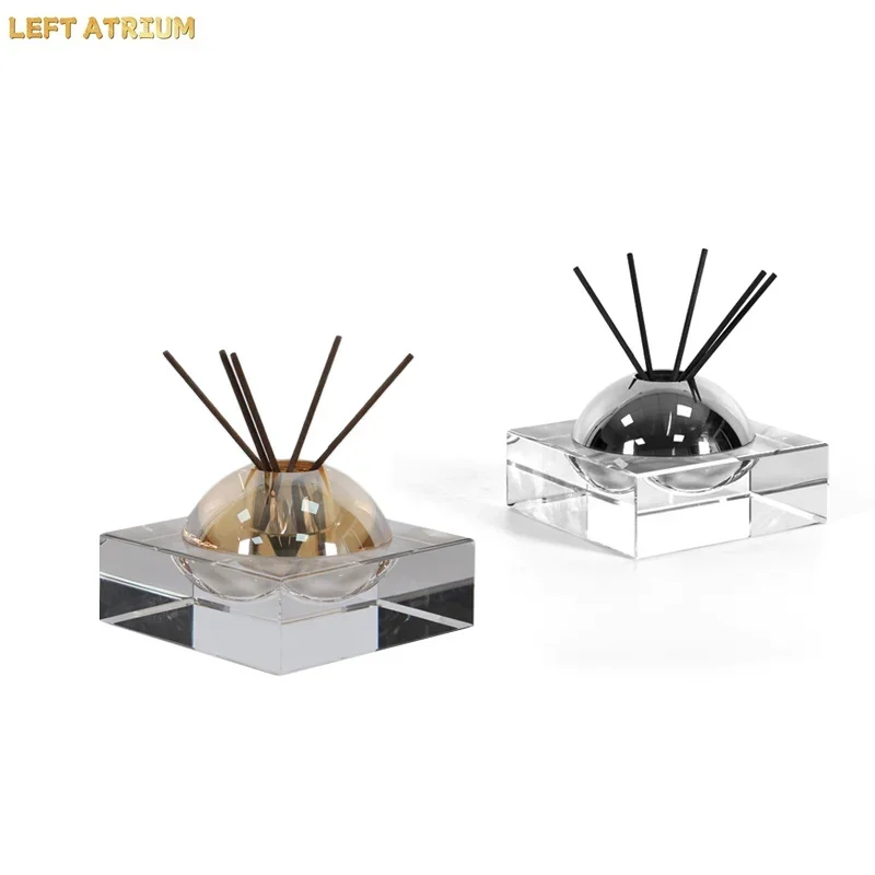 Transparent Glass Jars Aromatherapy Jar Decorative Crystal Storage Jar Desk Decoration Rectangle Aromatherapy Container