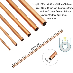 Tubo reto de cobre roxo, tubo oco, tubo de cobre rígido, diâmetro exterior 2-18mm, comprimento da parede, 200mm, 250mm, 300mm, 500mm, T2, 1Pc 8 principais vendas mangueira roxa - №4