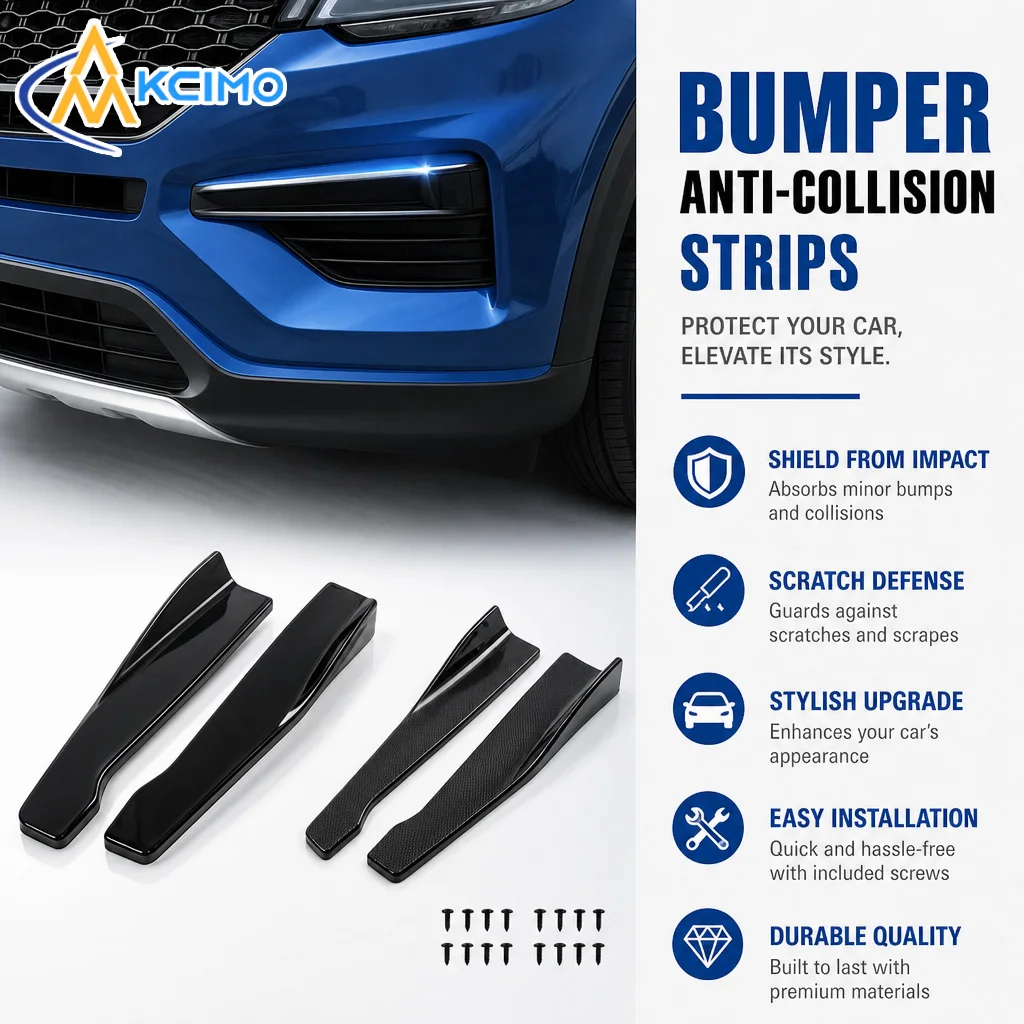 48CM Universal Car Bumper Lip Protector Strip Anti-Collision Anti-Scratch Rubber Splitter Guard Trim Front Rear Exterior Styling