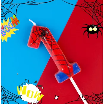 Spider Party 0-9 Birthday Candles, Video Game & Spider Theme Cake Decor, Party Supplies…