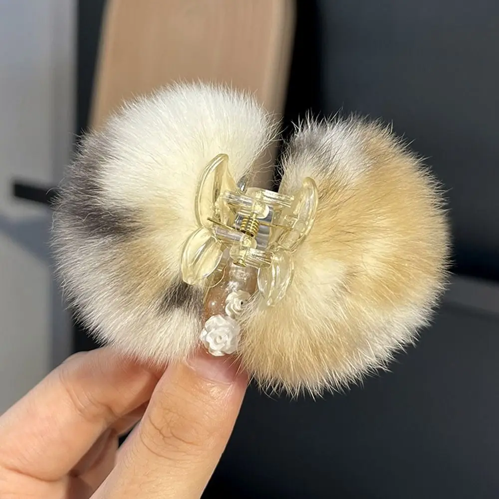 

Autumn And Winter High Ponytail Fixed Clip Leopard Print Child Headwear Plush Hair Claw Small Hairpin Korean Style Hair Clip