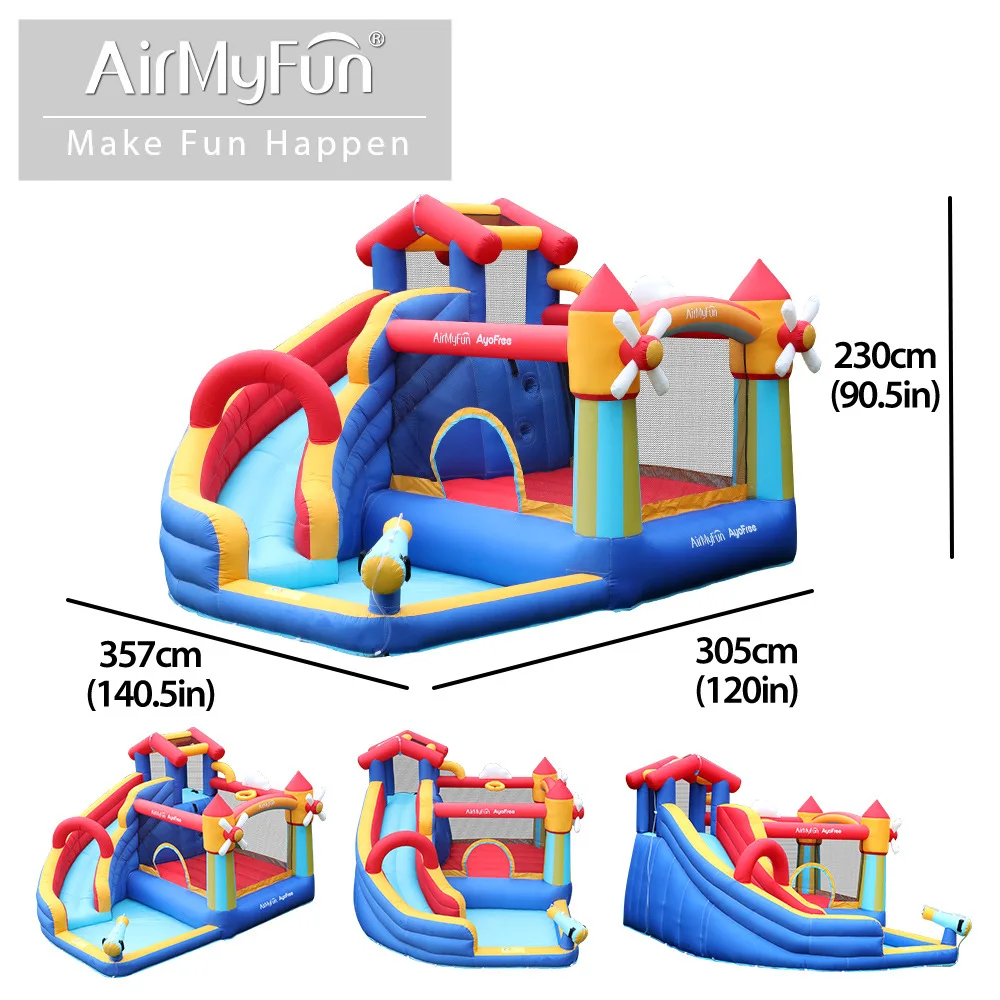 Mini Inflatable bounce house with water slide bouncy castle includes blower jumping castle summer toys for adults kids