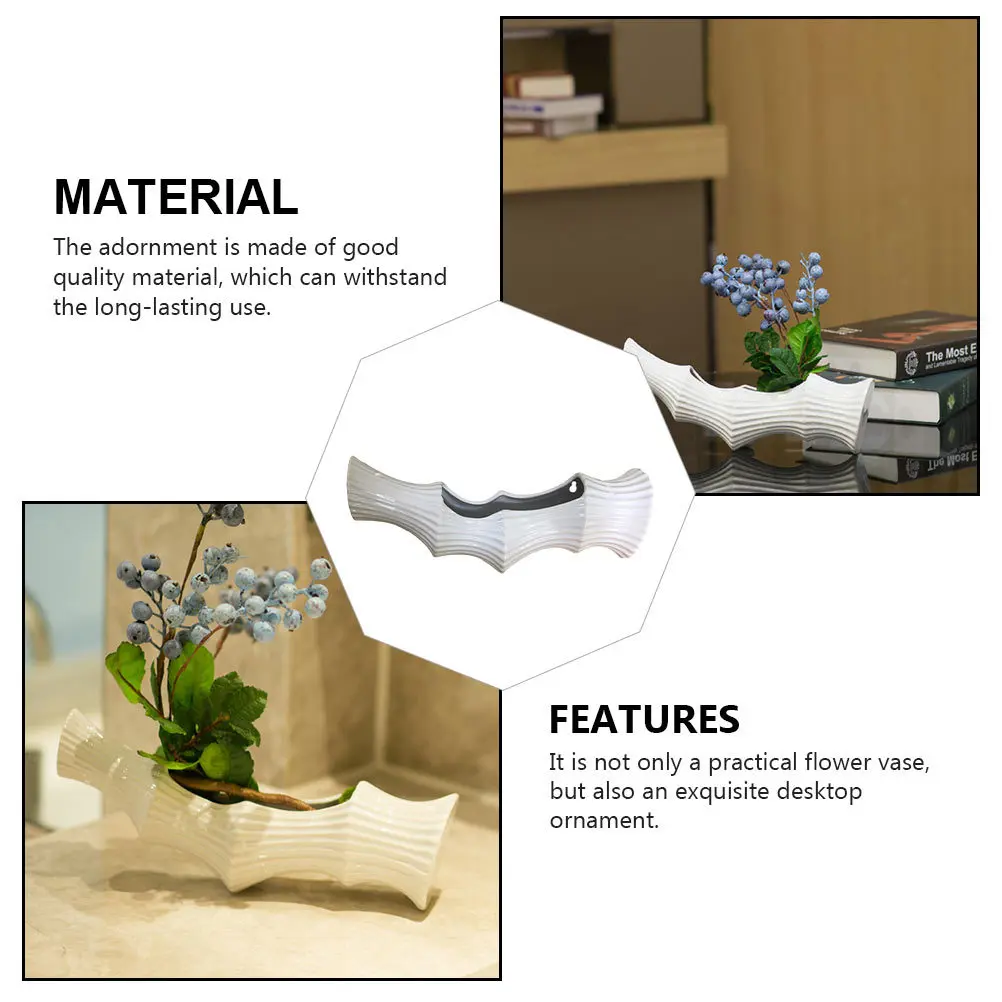

1Pcs Root Shaped Ceramic Vase Material Simple Style Desktop Ornament Flower Arrangement Decorative Home Accent