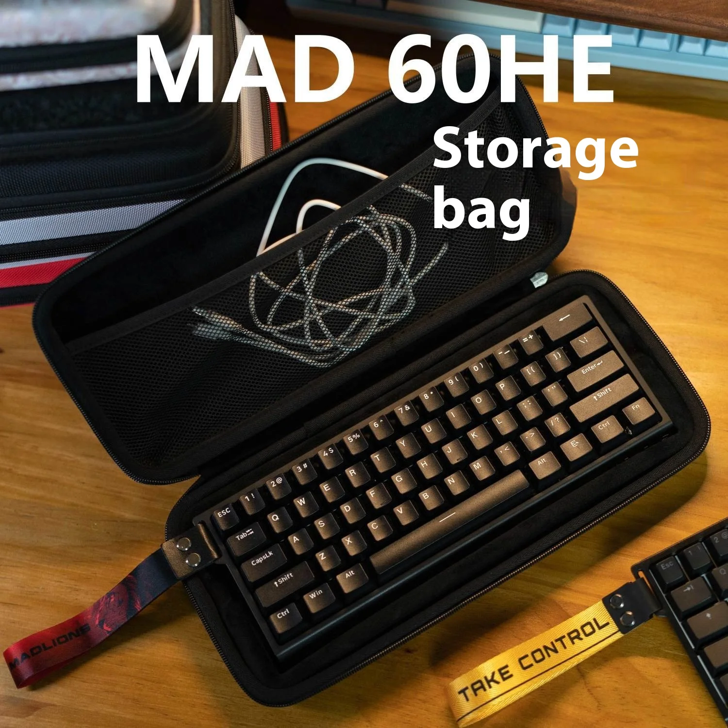 

MADLIONS MAD60HE Сумка для хранения клавиатуры Сумка для хранения клавиатуры на 60% с механической сумкой для клавиатуры Устойчивая к царапинам твердая оболочка с флокированием