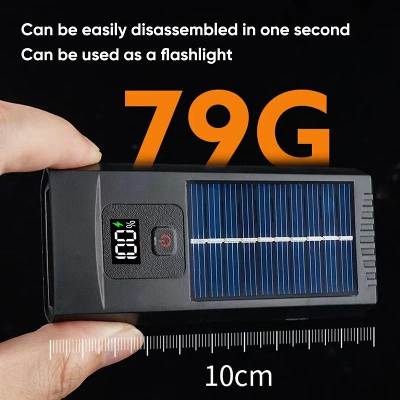 Luce anteriore per bicicletta con ricarica solare Display digitale intelligente Luce frontale a LED 3 modalità Luce di guida notturna per ciclismo MTB Bici da strada