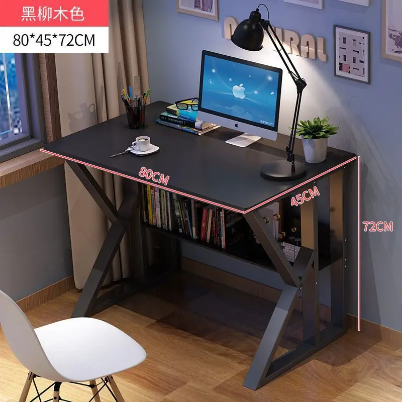 Bookshelf integrated table home computer desktop bedroom student study table chair set simple