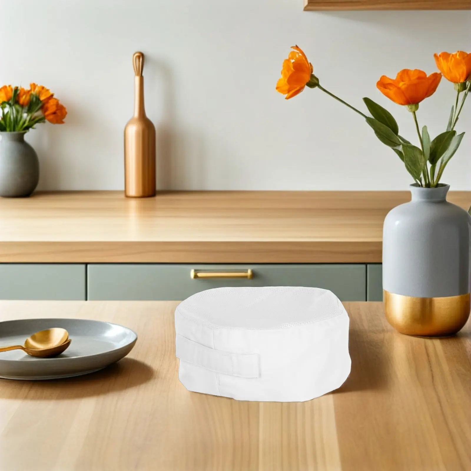 Ademende mesh-koksmuts, in maat verstelbaar, met haak- en lusriem, coole, comfortabele keukenhoed voor koks, bakkers, volwassenen, catering