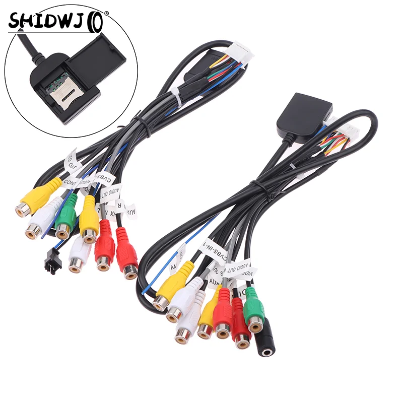 7-head RCA Output Wire 20 Pin Aux-in Subwoofer Microphone Fan Adaptor Universal Cable Android Radio Car Accessories