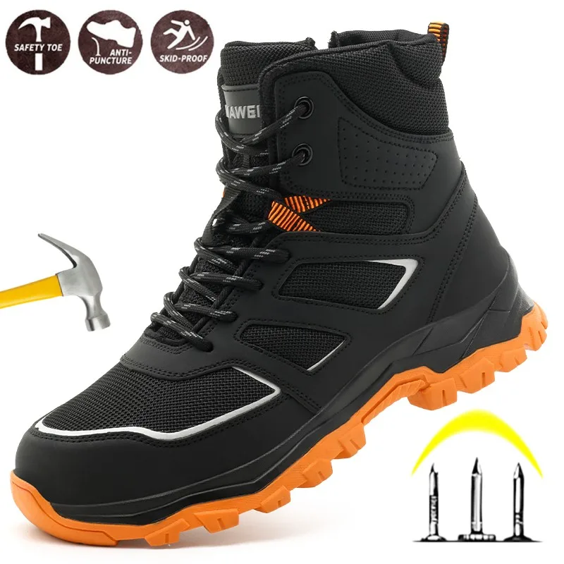 

Anti-puncture Steel Toe Lightweight Breathable Sneakers for Men Non Slip Protection Safety Shoes Indestructible Safety Shoes