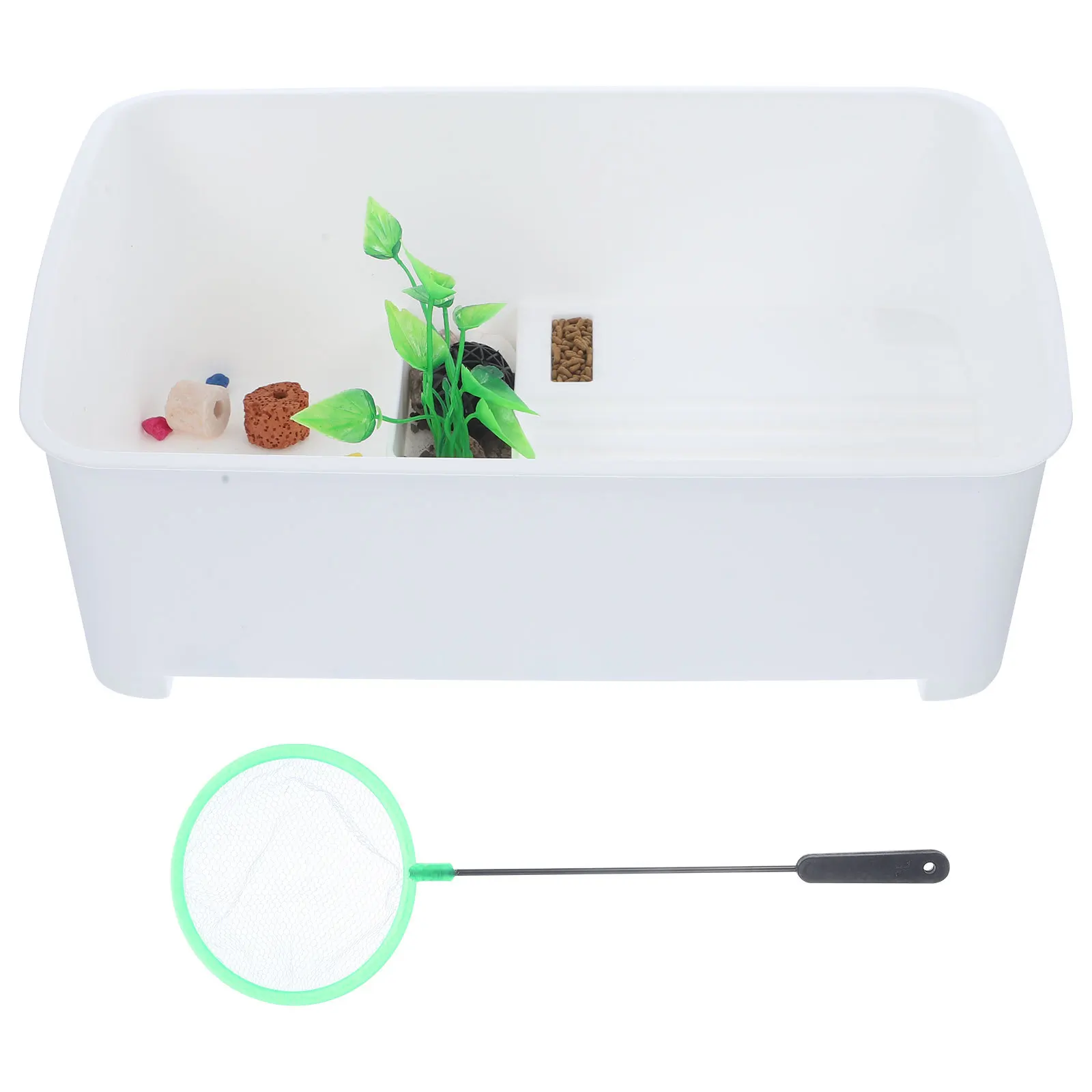 

Sturdy Non-Deformation Turtle Tank Aquarium Multi-Use Turtle Breeding Box with Platform for Feeding Swimming Breeding Household