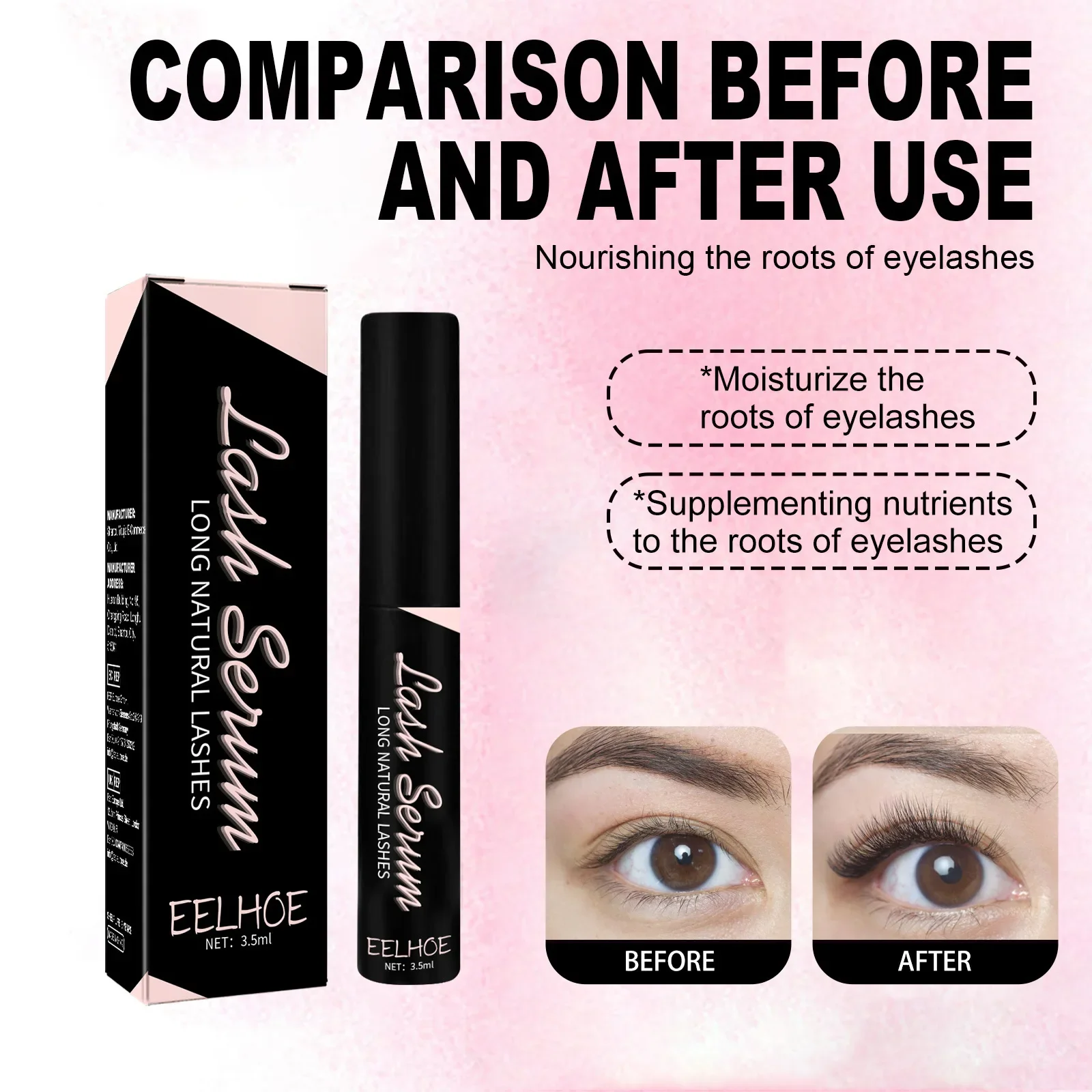 Sdotter New EELHOE Eyelashes Growing Enhancer Serum Curling Treatment Natural Lengthening Lashes Thicker Makeup Liquid Lash Lift